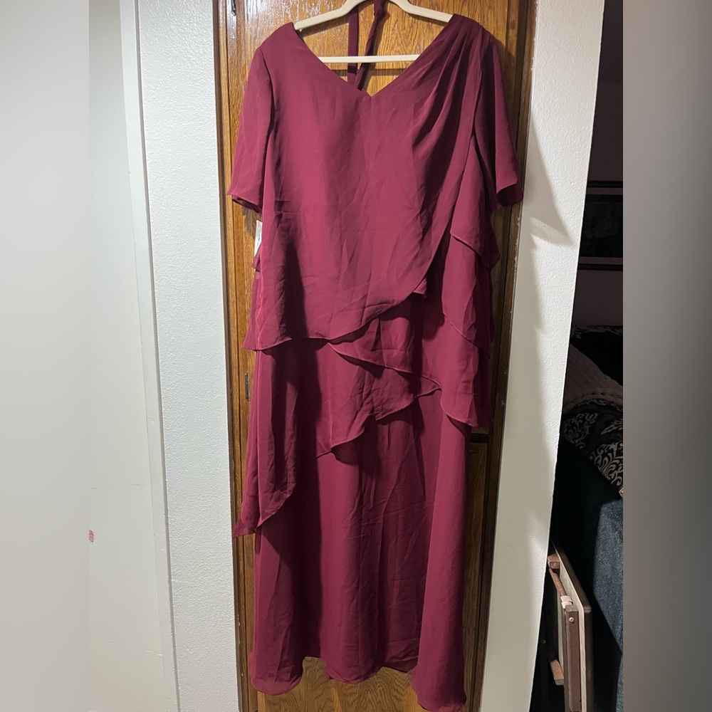 Elegant Burgundy Layered Dress